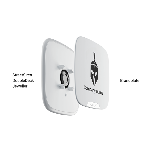 Ajax Brandplate for StreetSiren DoubleDeck white (10pcs). ASP