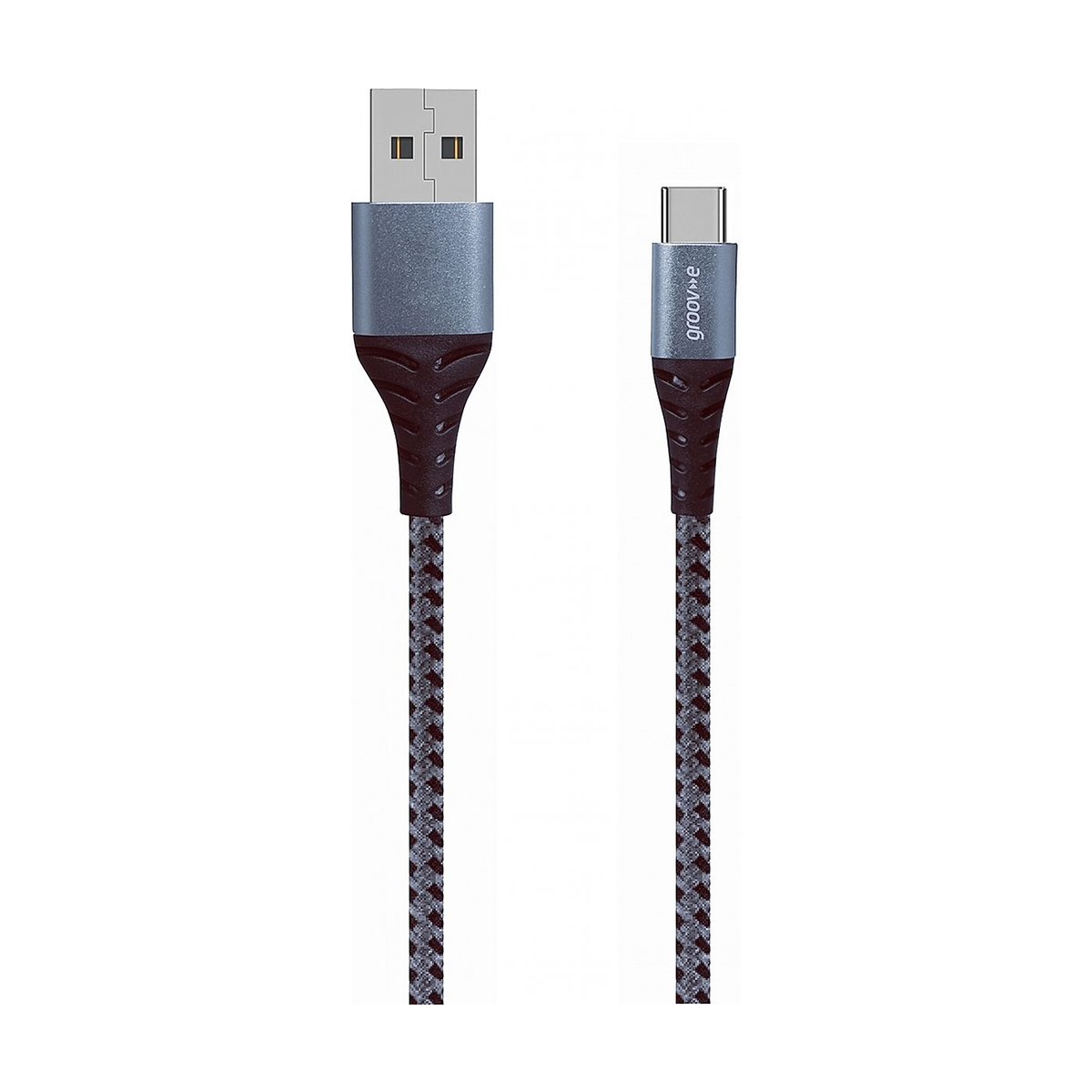 Groov-e Latauskaapeli USB-C – USB-A, 1 m, punottu