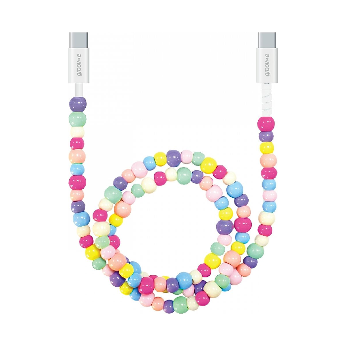 Groov-e Latauskaapeli USB-C – USB-C, 1 m, helmikuvio
