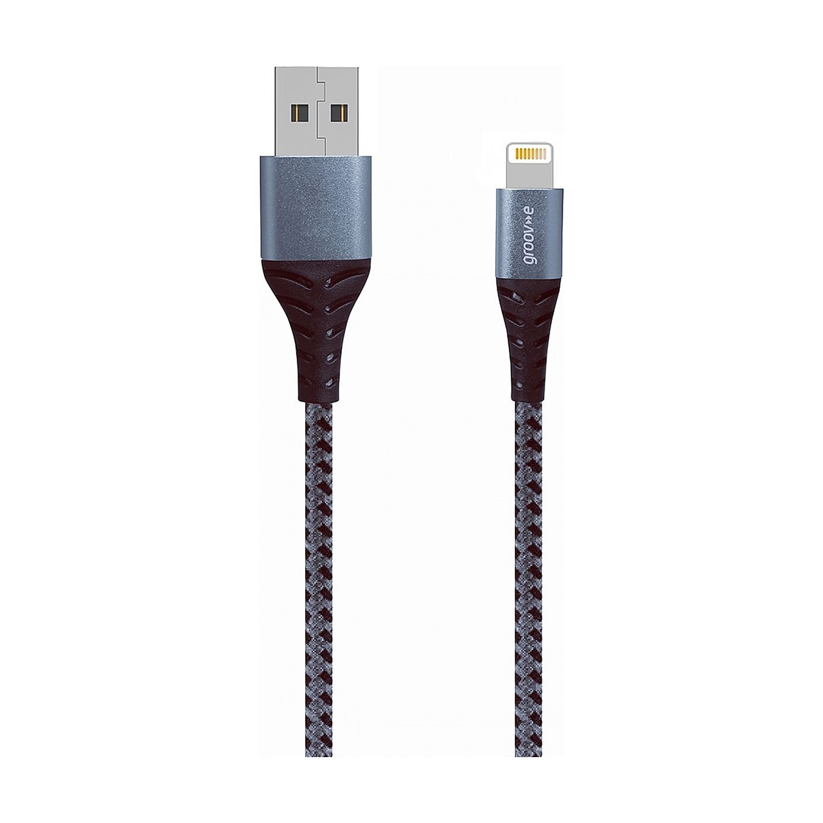 Groov-e Latauskaapeli Lightning – USB-A, 1 m, punottu