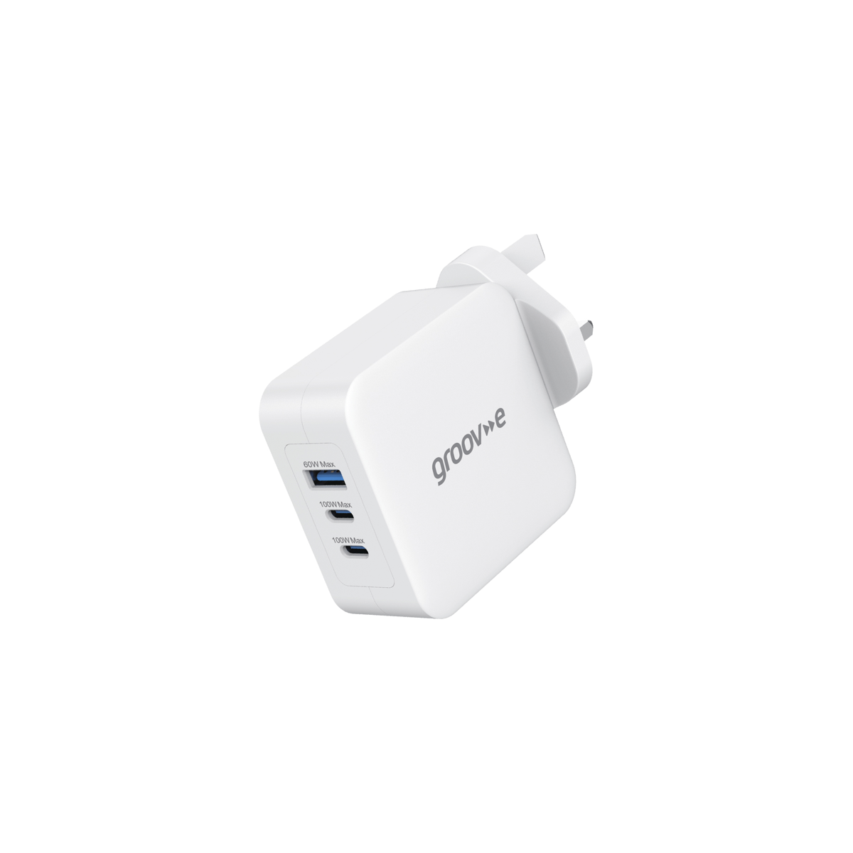 Groov-e Verkkolaturi 2× USB-C/USB-A, 100 W