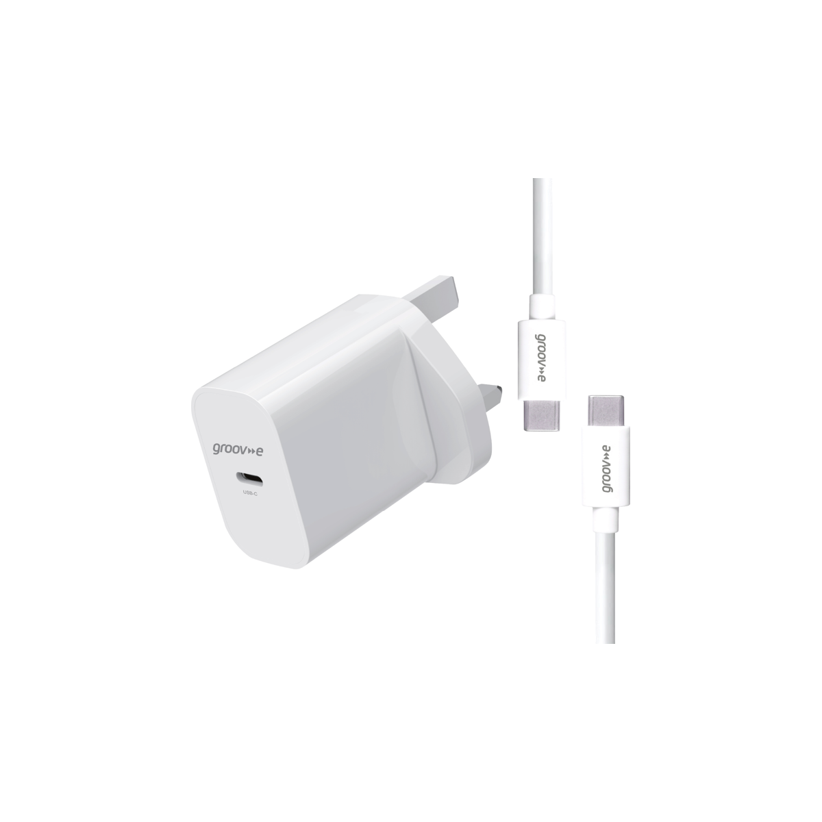Groov-e Verkkolaturi USB-C – USB-C, 25 W