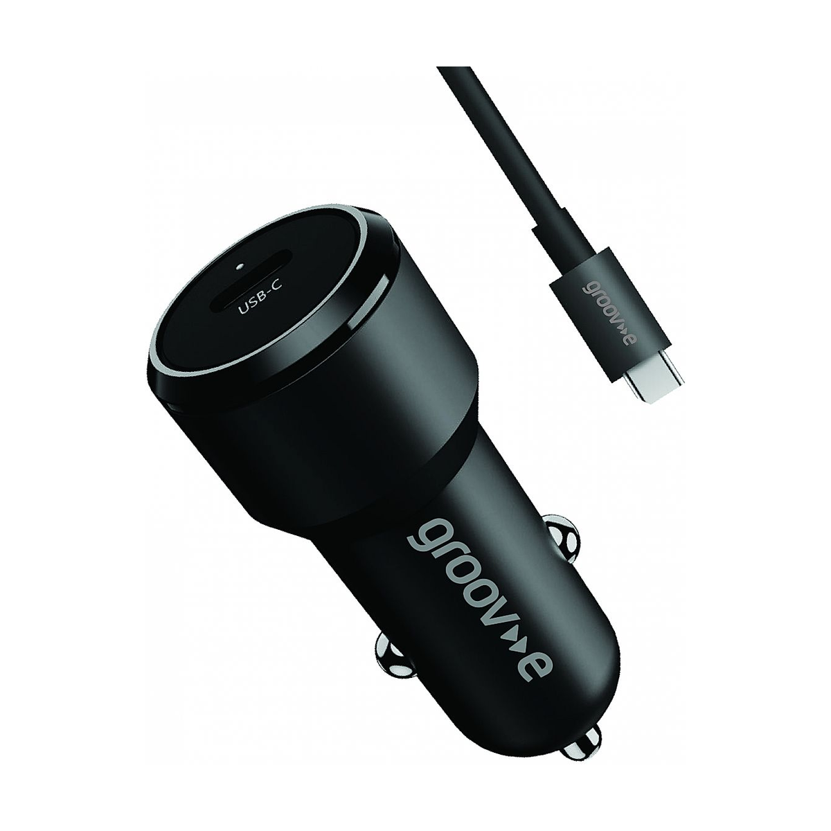 Groov-e Autolaturi USB-C – USB-C, 30 W, 1 m