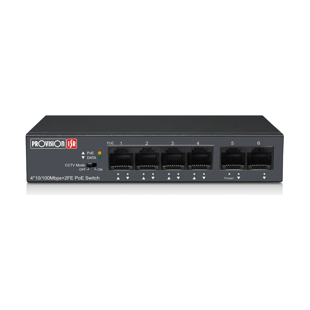 Provision ISR PoES-0460C+2I-V2 – PoE-kytkin (4ch 10/100)