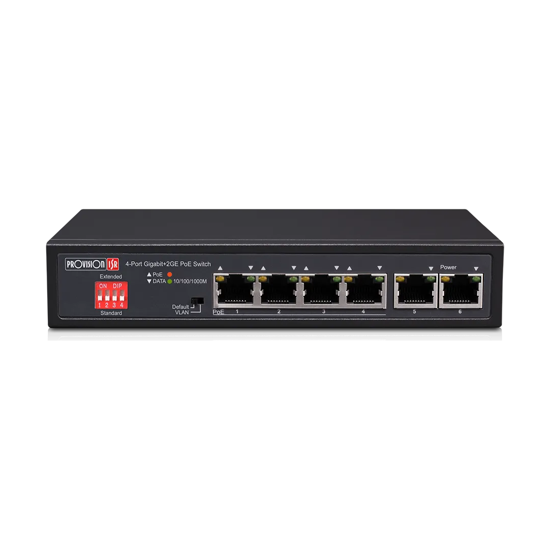 Provision ISR PoES-0472GC+2G – PoE-kytkin (4ch Giga)