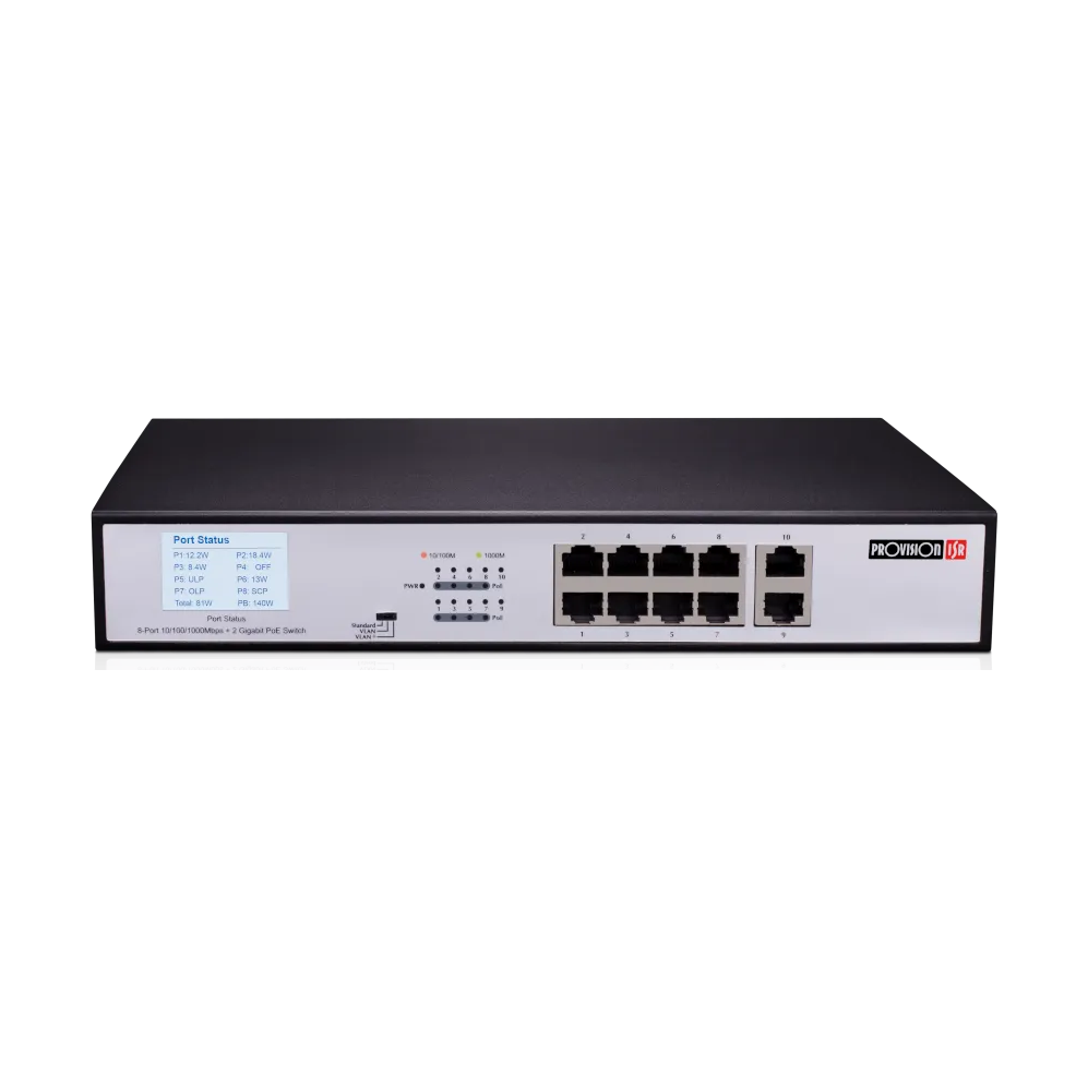 Provision ISR PoES-08120GC+2GI – PoE-kytkin (8ch Giga)