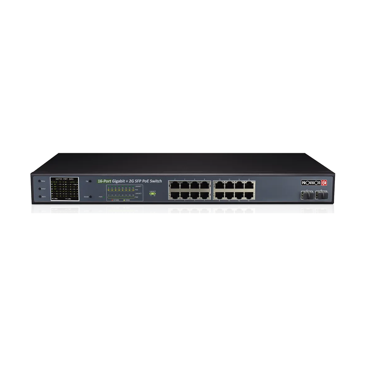 Provision ISR PoES-16250GCL+2SFP – PoE-kytkin (16ch Giga)