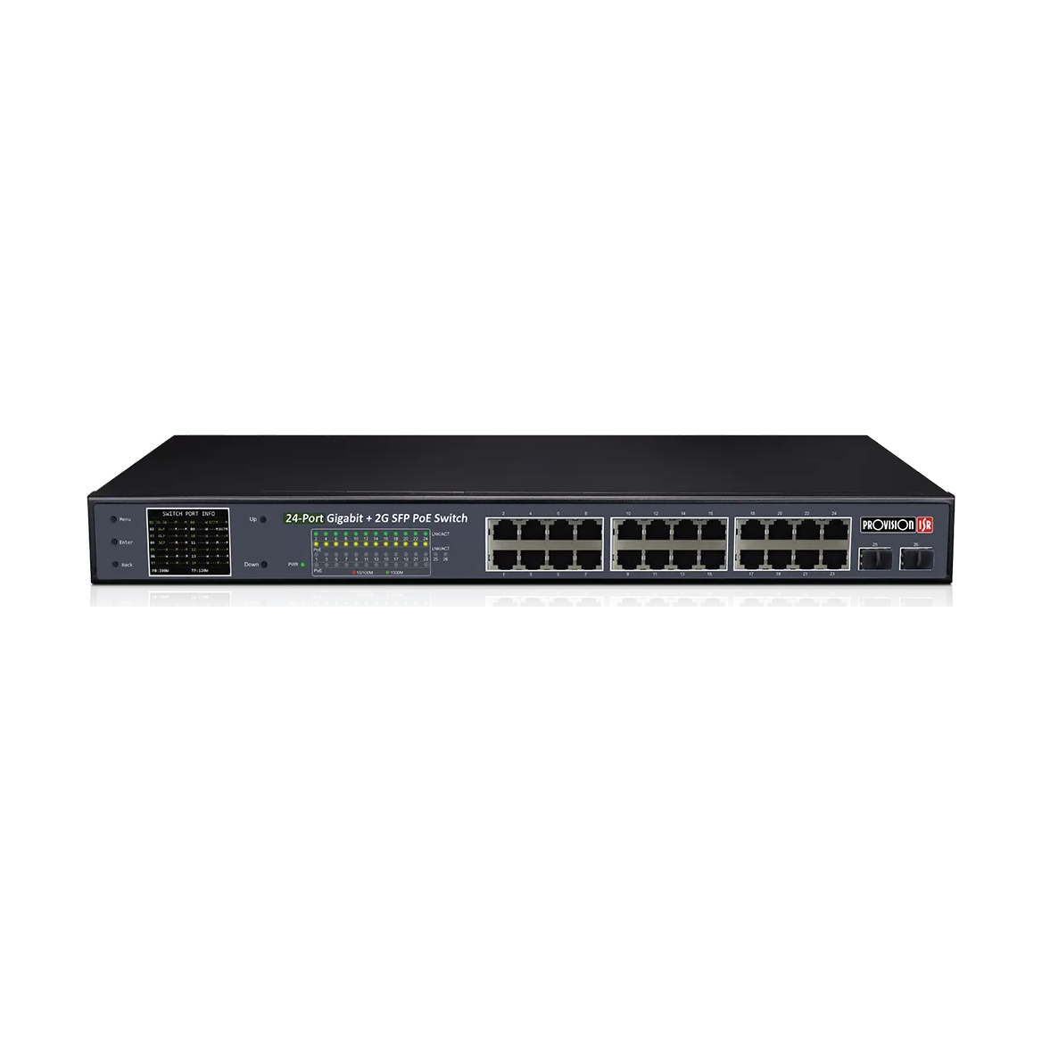 Provision ISR PoES-24370GCL+2SFP – PoE-kytkin (24ch Giga)
